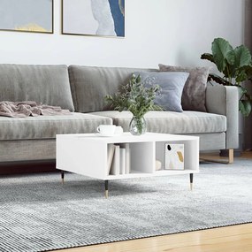 Tavolino Da Salotto Bianco 60x60x30 Cm İn Legno Multistrato /