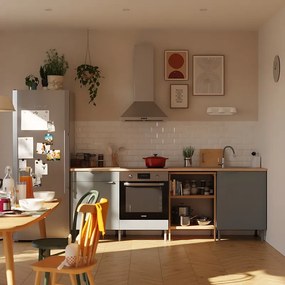 Cucina in kit DELINIA Eleki grigio 4 basi L 240 cm