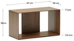 Kave Home - Modulo libreria medio Litto impiallacciato noce 67 x 38 cm