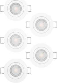 Eglo 902263 - Set da 5 faretti da incasso a LED BARRANCO LED/4,8W/230V bianco