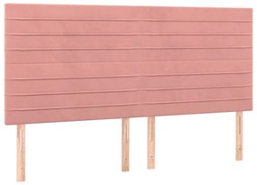 Testiere 4 pz rosa 100x5x78/88 cm in velluto