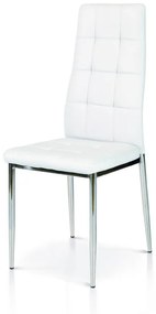 Set di sedie BROOKLYN bianche in ecopelle con struttura in metallo cromato