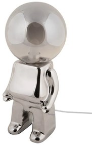 Lampada da tavolo dimmerabile a LED in argento con paralume in vetro (altezza 27 cm) Ross - Leitmotiv