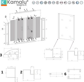 Box doccia 170x70 doppio scorrevole altezza 180cm | KAM-KNF6000S - KAMALU