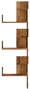 Scaffale angolare muro legno antico 45x45x147 cm multistrato