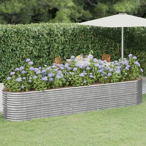 Letto Giardino Acciaio Verniciato A Polvere 368x80x68cm Argento /