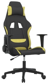 Sedia da gaming nero e verde chiaro in tessuto