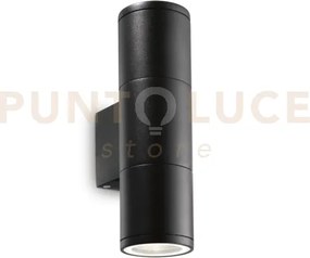 Gun applique esterno ip44 2 luci attacco gu10 nero