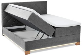 Letto boxspring grigio con contenitore 180x200 cm Messina - Meise Möbel