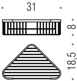 Colombo B9613 cestino portaoggetti docciavvasca angolare in ottone cromo