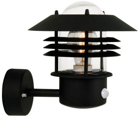 Nordlux - Applique da esterno con sensore VEJERS 1xE27/60W/230V IP54 nero