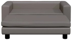 Lettino per cani con estensione grigio 100x50x30 cm similpelle