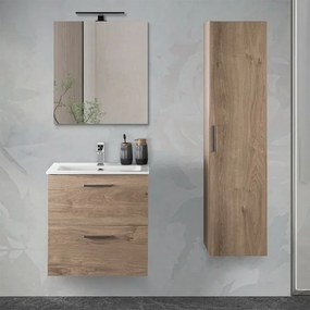 Mobile bagno sospeso 60 rovere africa con lavabo e specchio Miami