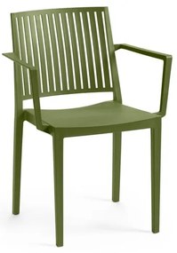 Sedia da giardino in plastica verde Bars - Rojaplast