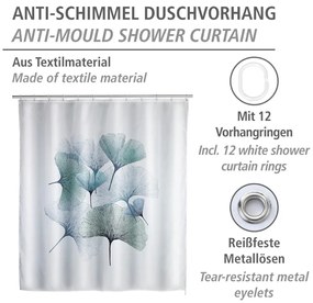 Tenda da doccia lavabile, 180 x 200 cm Ginkgo - Wenko