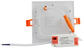 Pannello LED Quadrato 8W 800lm Foro 110x110mm Osram chip LED Colore Bianco Caldo 3.000K