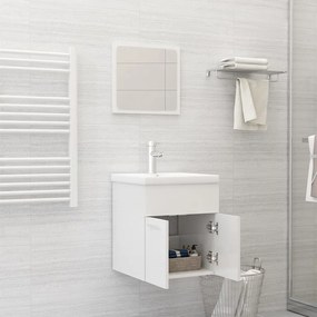 Set mobili da bagno bianco lucido in legno multistrato