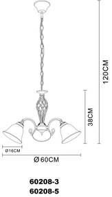 Globo 60208-3 - Lampadario a sospensione con catena ODIN 3xE27/60W/230V