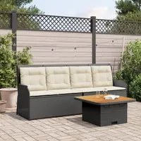 Set Divani da Giardino 3 pz con Cuscini Nero in Polyrattan 3262101