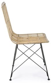 Sedia moderna in legno intrecciato con gambe in acciaio Bizzotto Lucila