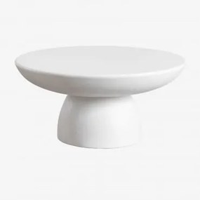 Tavolino Rotondo in Cemento (Ø70 cm) Yalenia Bianco Antico - Sklum