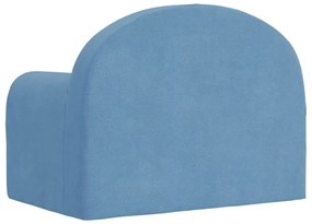 Divano per bambini blu in morbido peluche