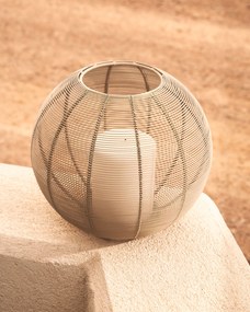 Kave Home - Portacandele rotondo Amer in metallo beige