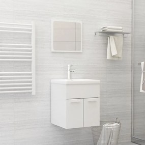 Set Mobili Da Bagno Bianco Lucido İn Truciolato /