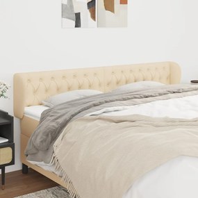 Testiera Ad Orecchio Crema 203x23x78/88 Cm İn Tessuto /