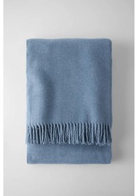 Plaid blu con basi di cotone, 140 x 180 cm Plain - Euromant