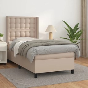 Giroletto A Molle Con Materasso Cappuccino 90x190 Cm Similpelle /