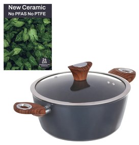 Casseruola 24 cm con coperchio ottanio New Ceramic