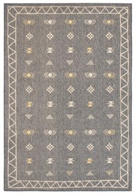 Tappeto Sarawi geometrico in cotone grigio antracite, L 190 x L 130 cm