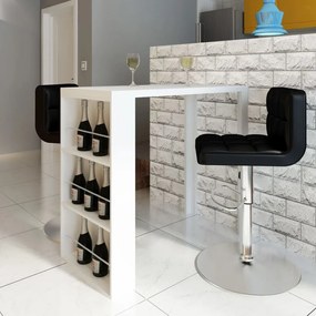 Tavolo Da Bar İn Mdf Con Portavini Bianco Lucido /