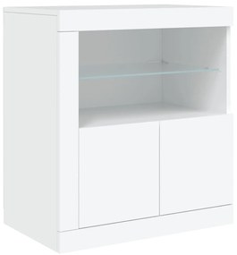 Credenza con luci led bianca 60,5x37x67 cm