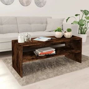 Tavolino da salotto rovere fumo 100x40x40 cm legno multistrato