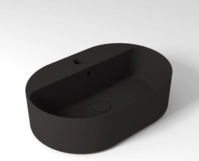 Lavabo da appoggio Wave OLYMPIA CERAMICA ovale in ceramica L 60 x H 17 x P 40 cm nero opaco