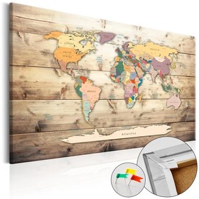 Quadri di sughero The World at Your Fingertips [Cork Map]