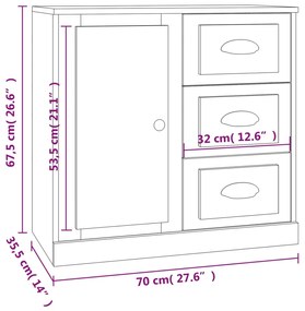 Credenze 3 pz Grigio Cemento in Legno Multistrato