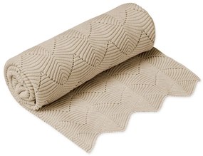 Coperta per bambini beige in cotone organico lavorata a maglia 80x100 cm Almond – Cam Cam Copenhagen