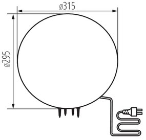 Kanlux 36590 - Lampada da esterno STONO 1xE27/15W/230V, diametro 31,5 cm, IP65