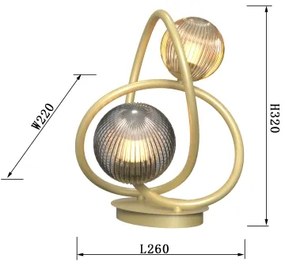 Wofi 8015-204 - Lampada da tavolo LED METZ 2xG9/3,5W/230V oro/grigio