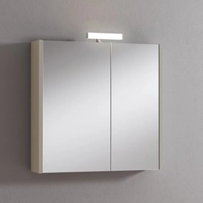 Pensile con luce Akira laccato lucido visone L 71.5 x H 70 x P 15.5 cm
