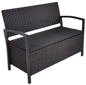 Panchina da giardino in rattan nero Ferrara - Garden Pleasure