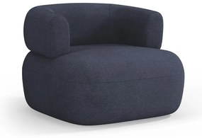 Poltrona bouclé blu scuro Jenny - Micadoni Home