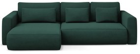 Divano angolare verde allungabile/con contenitore (con penisola a sinistra/con chaise lounge) Kapua – Makamii