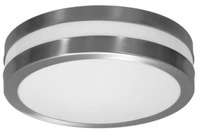 Plafoniera Rotonda in Acciaio Inossidabile 2 basi E27 Ø28cm IP54