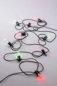 Stringa elettrificata picnic nera 10 lampadine led 0,5w 400lm rgb +...