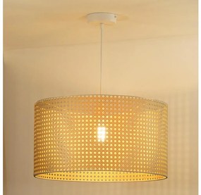 Duolla - Lampadario a sospensione con filo ROLLER RATTAN 1xE27/15W/230V diametro 45 cm beige