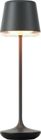 Lampada da tavolo nera con LED IP65 ricaricabile con stazione di ricarica - Treble
